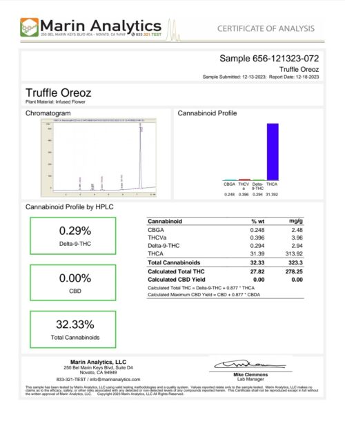 Truffle Oreoz Exotic THCA Cannabis COA